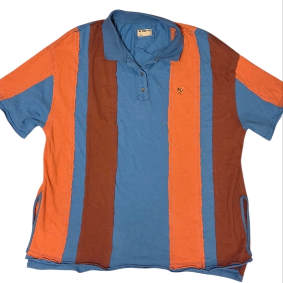 We The Free Too Cool For School Polo Shirt Oversized Blue Jay Color Block Large - Picture 4 of 12